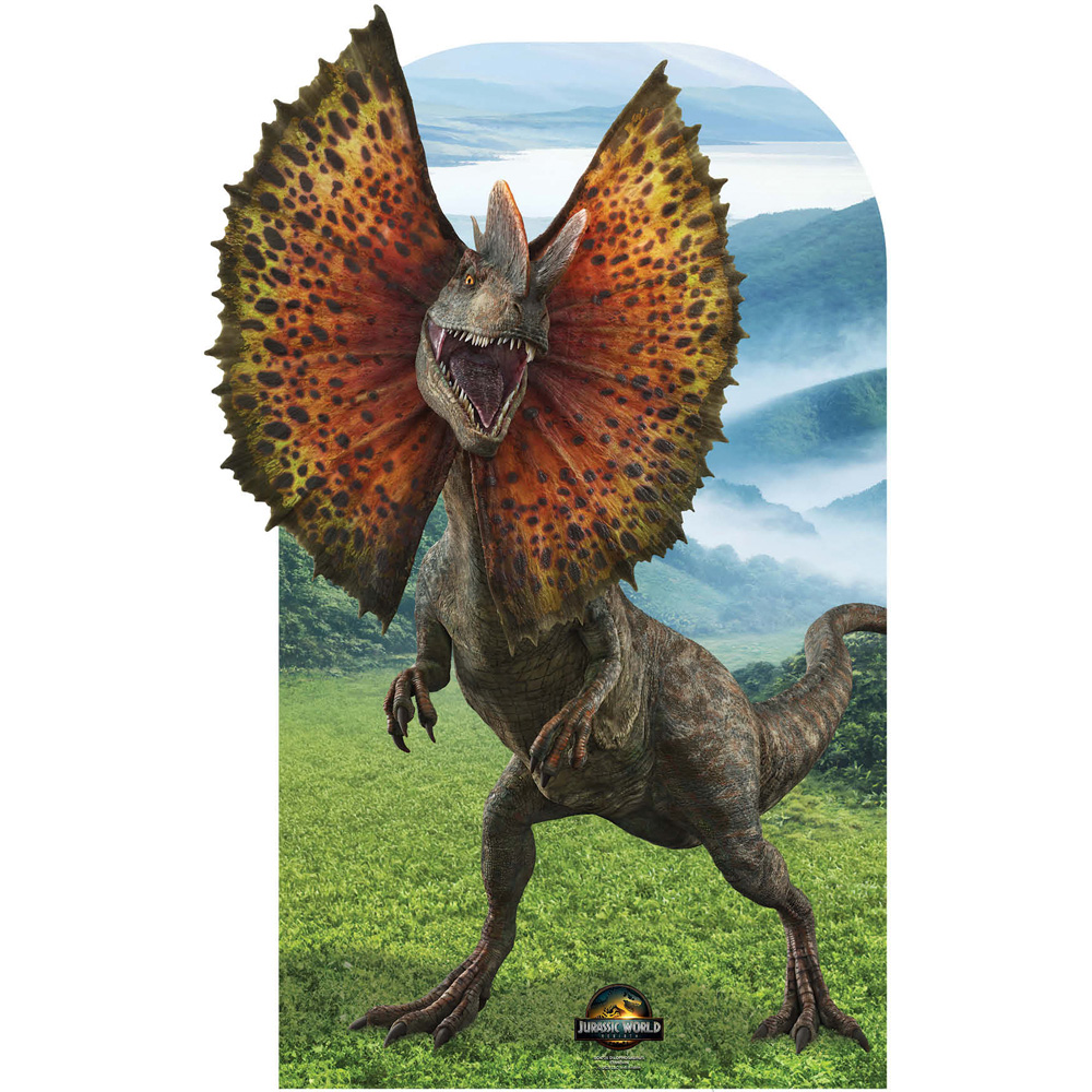Star Cutouts Jurassic World Rebirth Dilophosaurus Dinosaur Stand in Cardboard Cutout 4.5ft Image 1