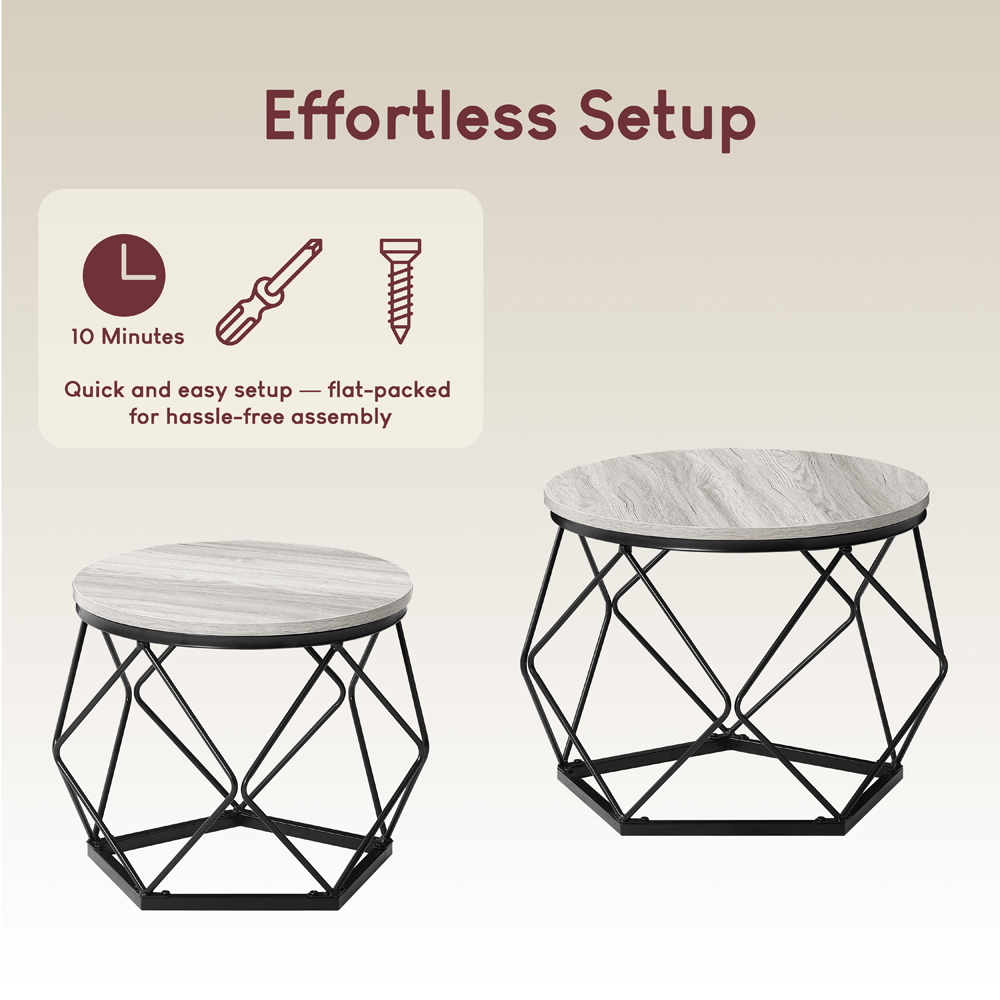 VIDA DESIGNS Brooklyn Grey Nest of Tables Set of 2 Image 7