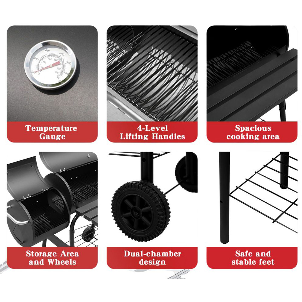 Alivio Large Oil Drum Charcoal BBQ Grill Image 6