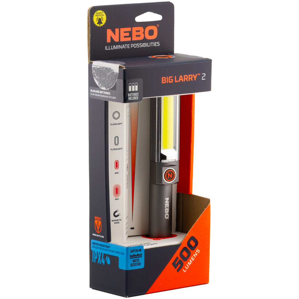Nebo Big Larry 2 2-in-1 500 Lumens COB Work Light with 200 Lumens Flashlight and Batteries Image 2