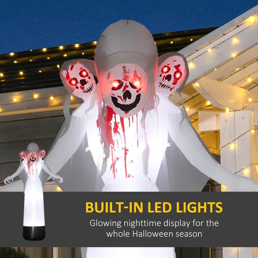 Outsunny Halloween Inflatable 3 Head Witch Ghost 8.9ft Image 4