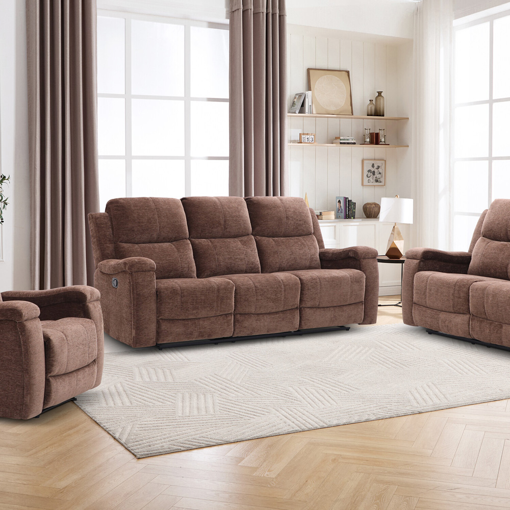 Ledbury 3 Seater Recliner Sofa Dark Brown Image 6