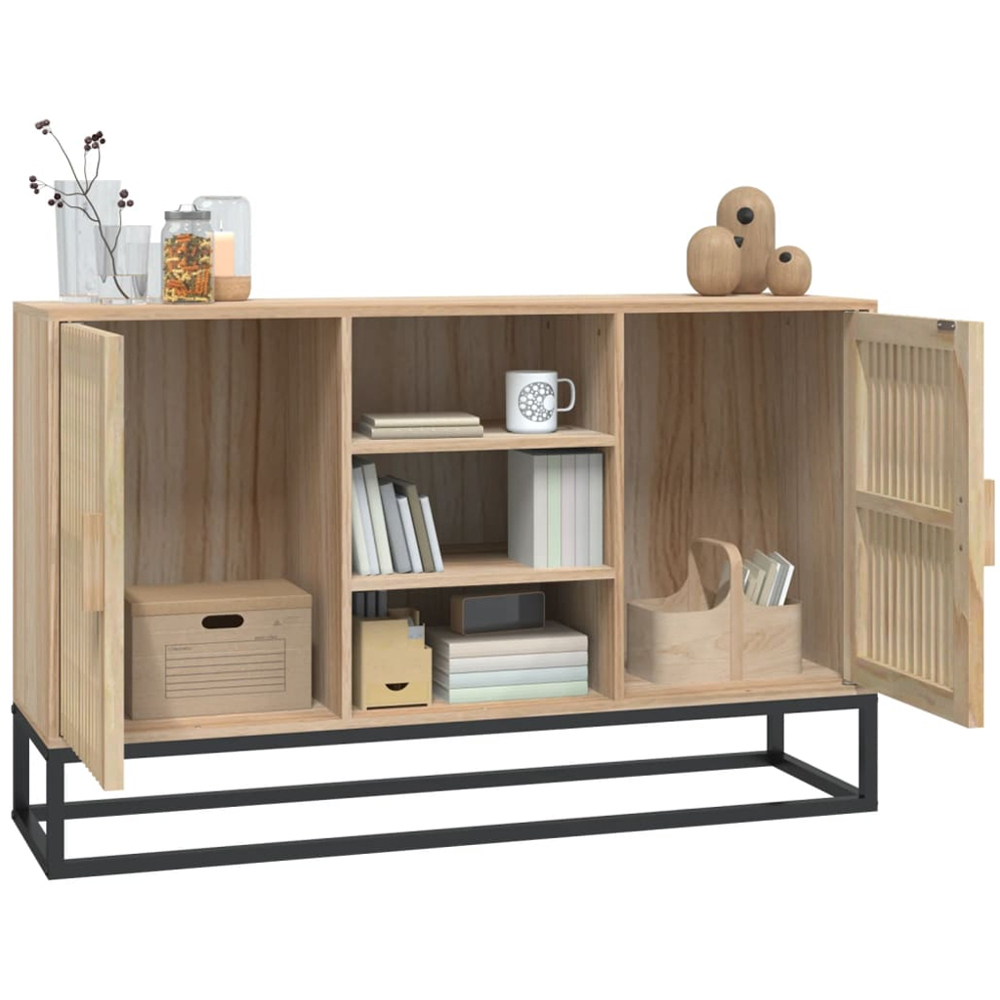 vidaXL 2 Door 3 Shelf Brown Sideboard Image 3