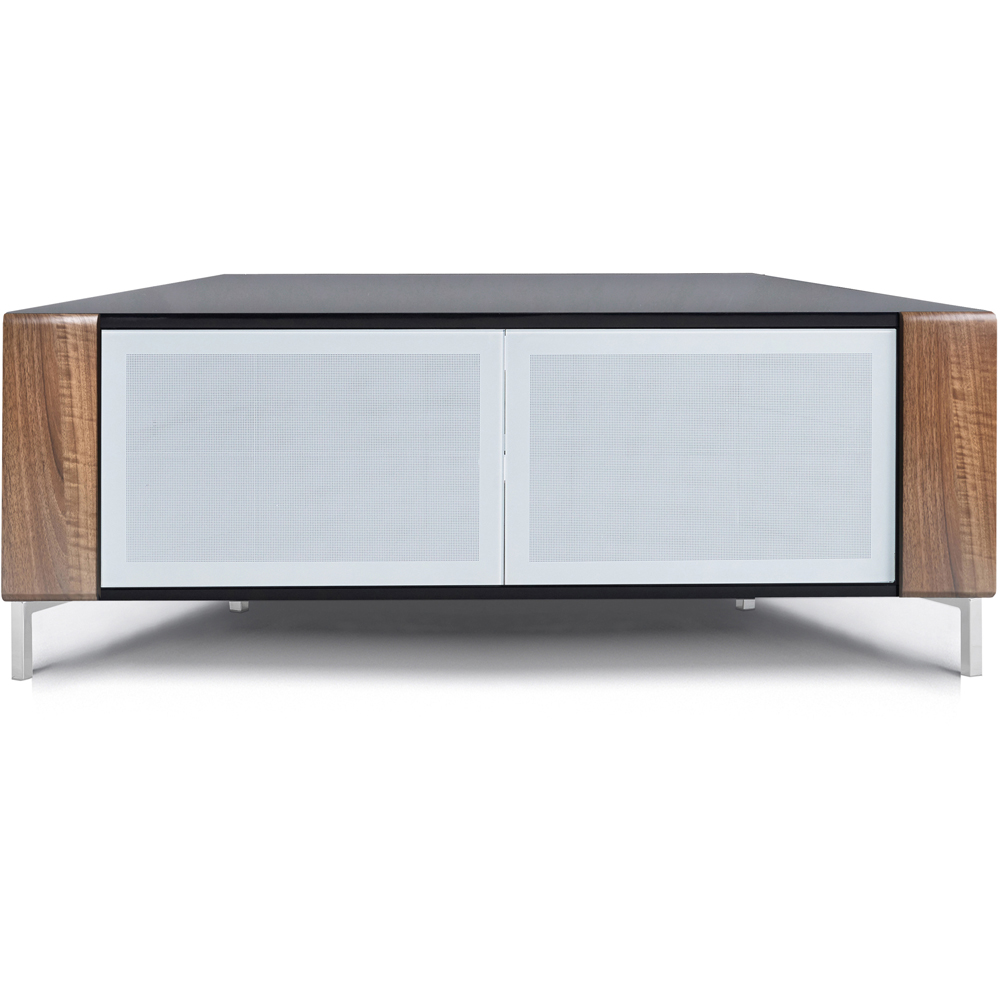 MDA Designs Corvus 2 Door Black Walnut and White TV Cabinet Image 3