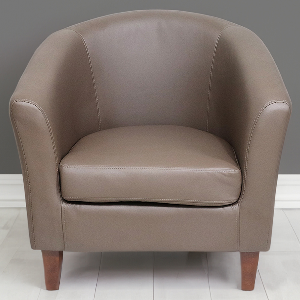 Brooklyn Chocolate Faux Leather Tub Chair Image 1