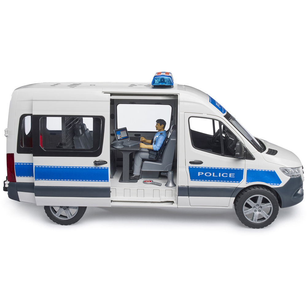 Bruder Kids MB Sprinter Police with Policeman and Light and Sound Module Playset Model Image 5