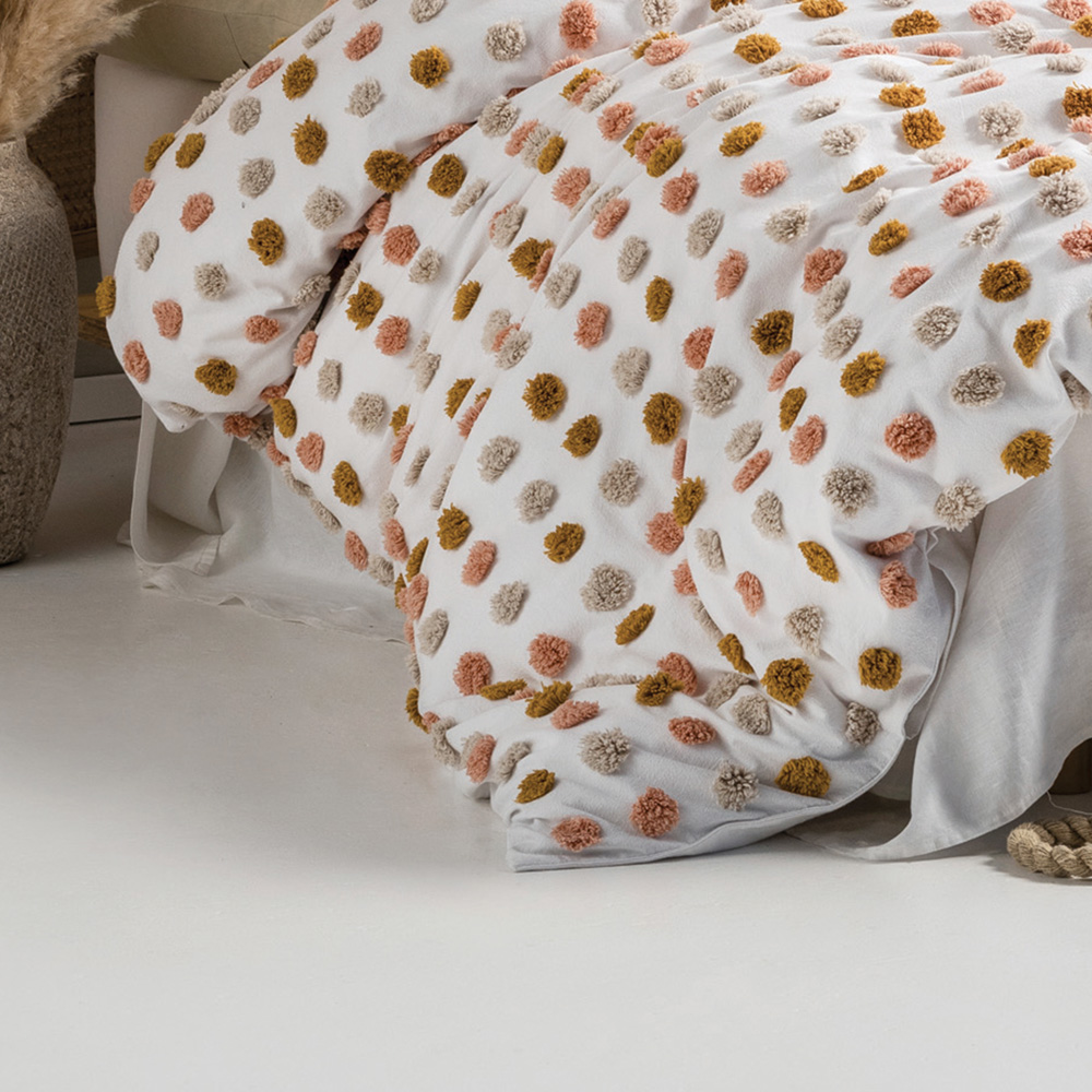 Linen House Haze Double Multicolour Tufted Duvet Cover Set Image 3