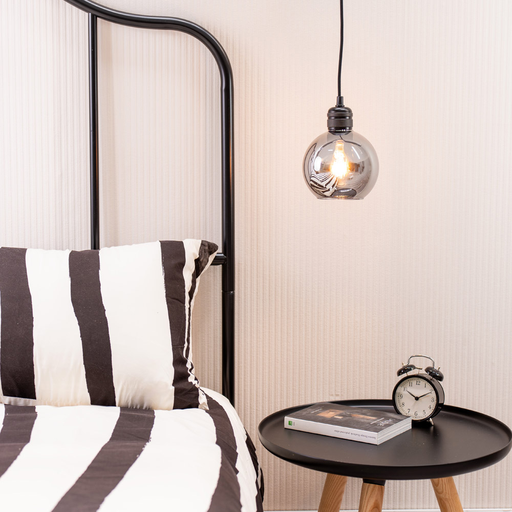 ValueLights Bellamy Smoked Glass Lamp Shade Small Image 2