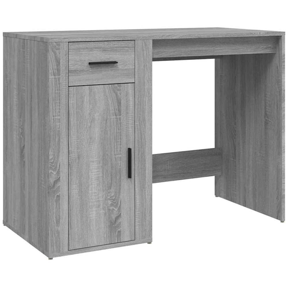 vidaXL Single Door Single Drawer Computer Desk Grey Sonoma Image 2