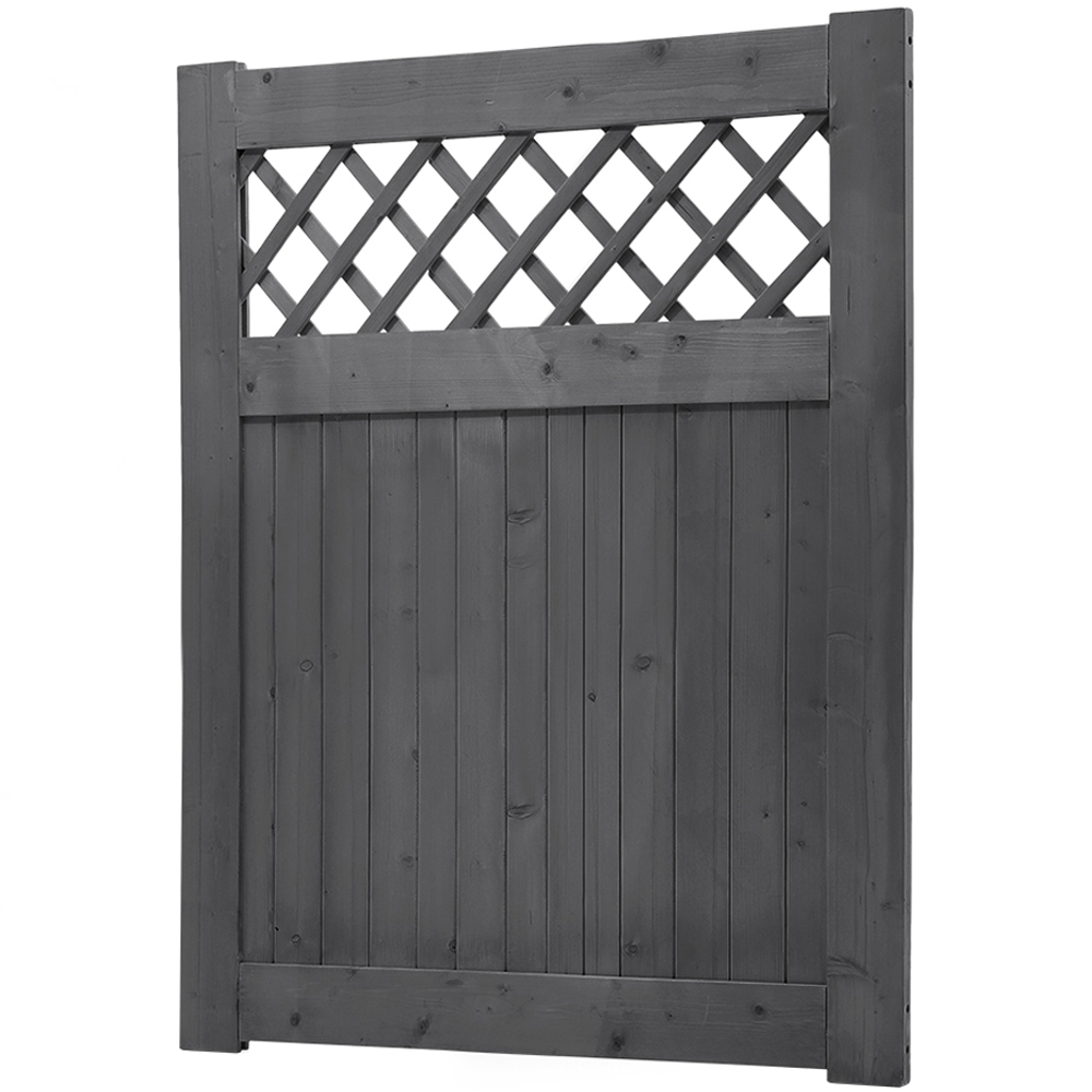 Living and Home Rhombus Wooden Garden Fence Gate with Latch 120 x 90cm Image 1