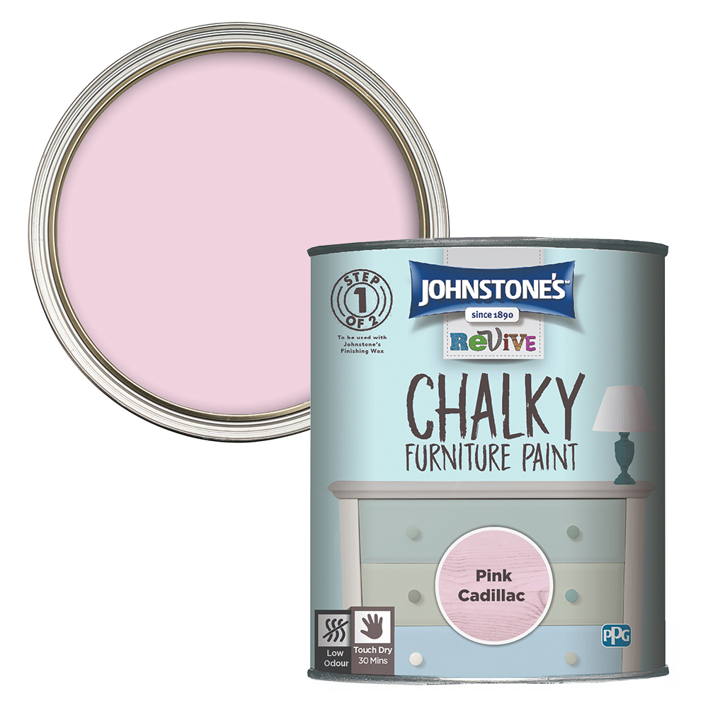 Johnstone's Pink Cadillac Chalky Furniture Paint 750ml Image 1