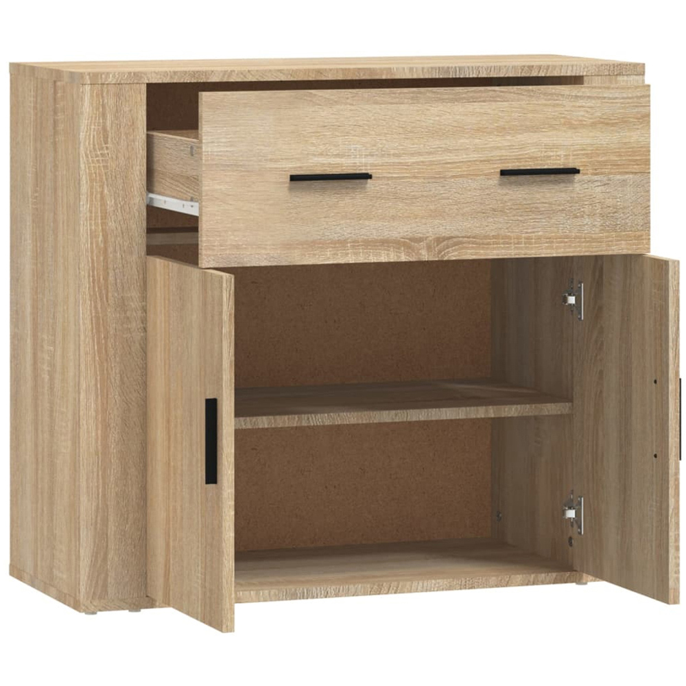 vidaXL 2 Door Single Drawer Sonoma Oak Wooden Sideboard Image 4
