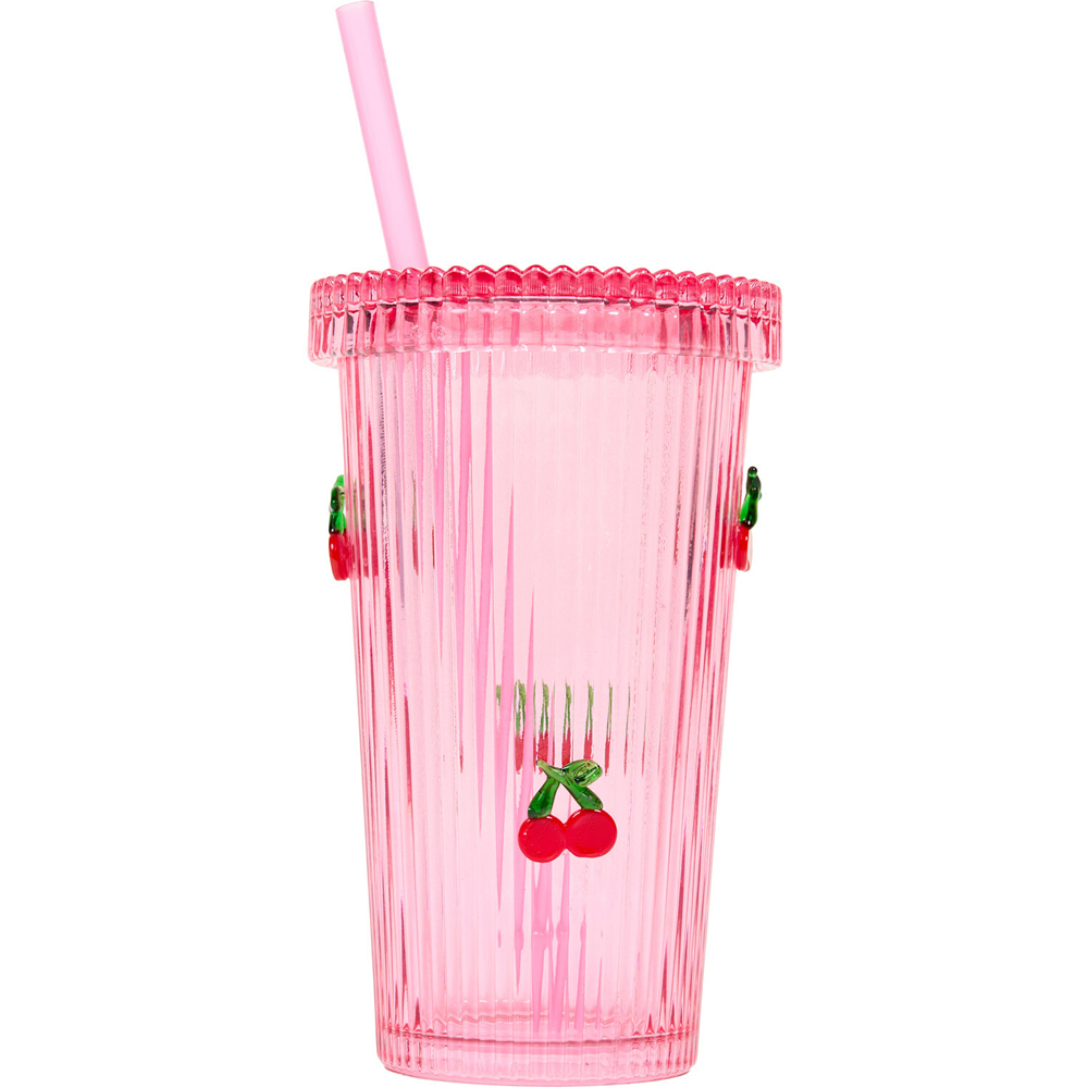 Glass Drinking Jar With Fruit Decal Image 4