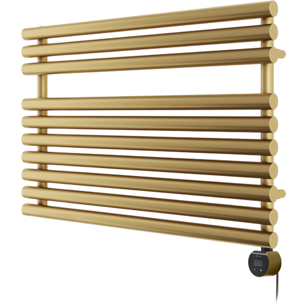Terma Rolo Towel Brass Electric Towel Rail with VEO Element Controller 590 x 900mm Image 1