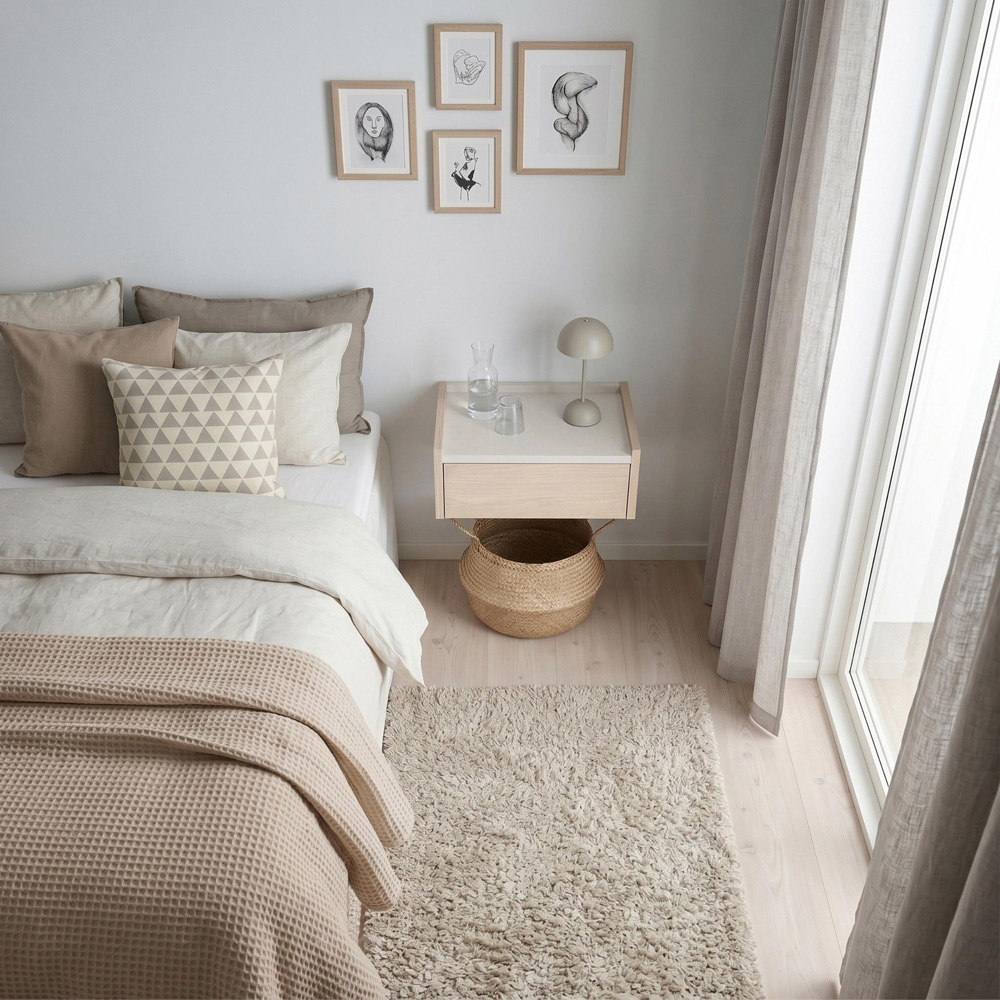 Decortie Brisa Single Door Sonoma Oak Wall Mounted Bedside Table Image 5