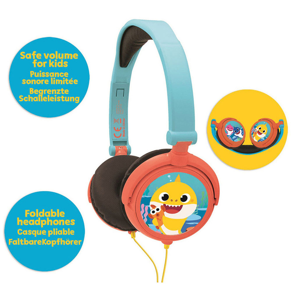 Lexibook Baby Shark Foldable Stereo Headphones with Volume Limiter Image 3