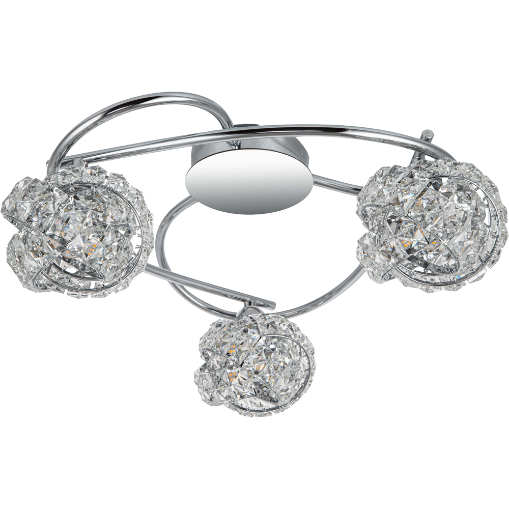 Cosylyte Mirri 3 Light Glass Beaded Shade Chrome Ceiling Light Image 1