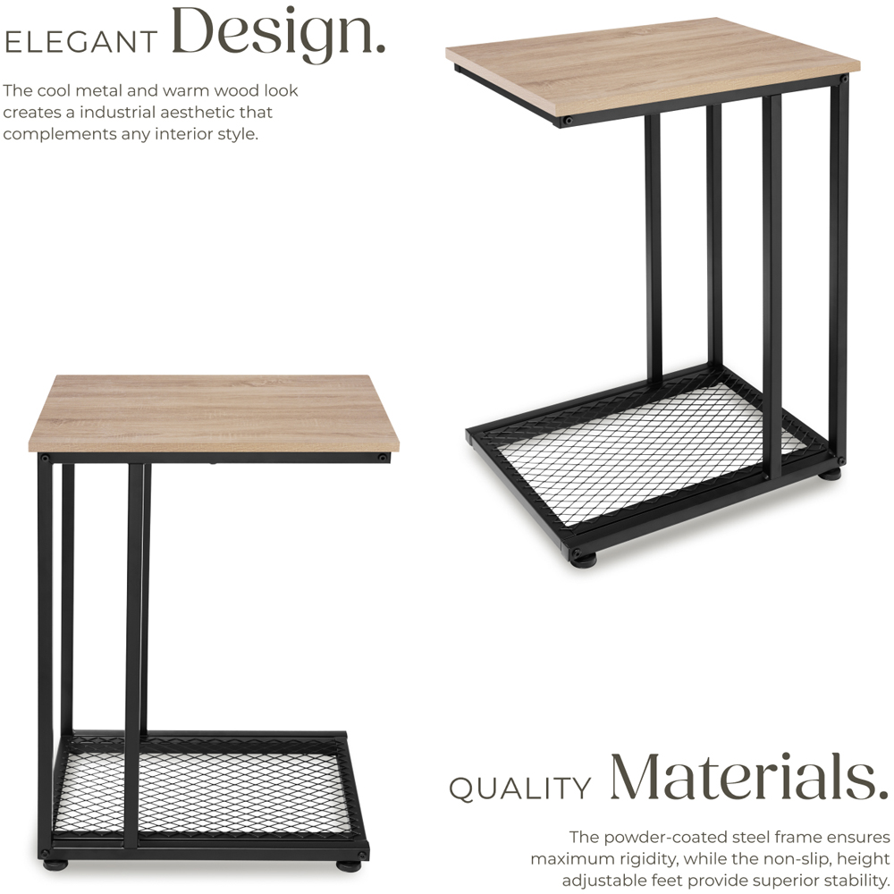 tectake Eton 2 Shelf Light Sonoma Oak Bedside Table Image 4