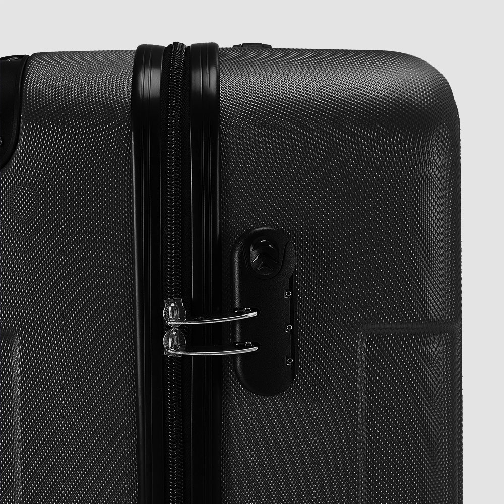 H&O Direct Large Black ABS Spinner Wheel Luggage Case Image 4