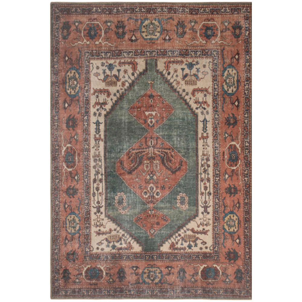 Kukoon Faro Terracotta Flat Vintage Rug 160 x 230cm Image 2