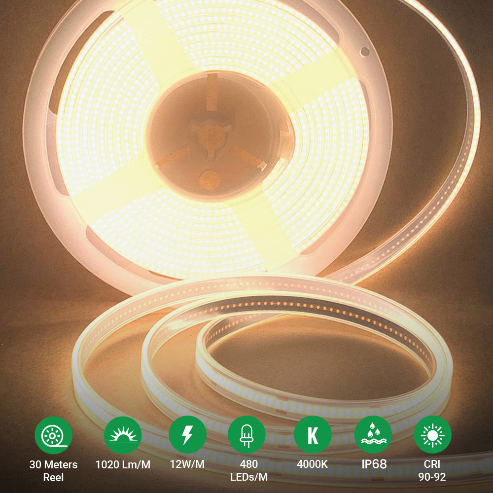ENER-J 24V 4000K COB LED Strip Light 30m Image 6