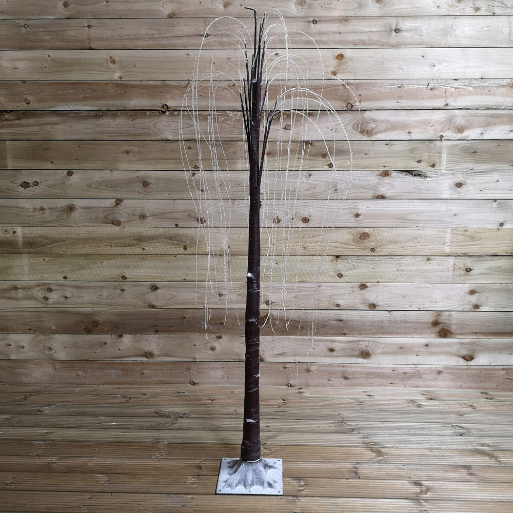 Samuel Alexander 600 Warm White LED Brown Flocked Willow Tree 5.9ft Image 8