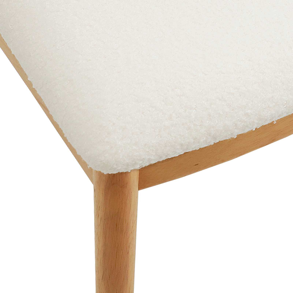 vidaXL Set of 2 Natural and White Rubberwood Curved Vintage Dining Chairs Image 5