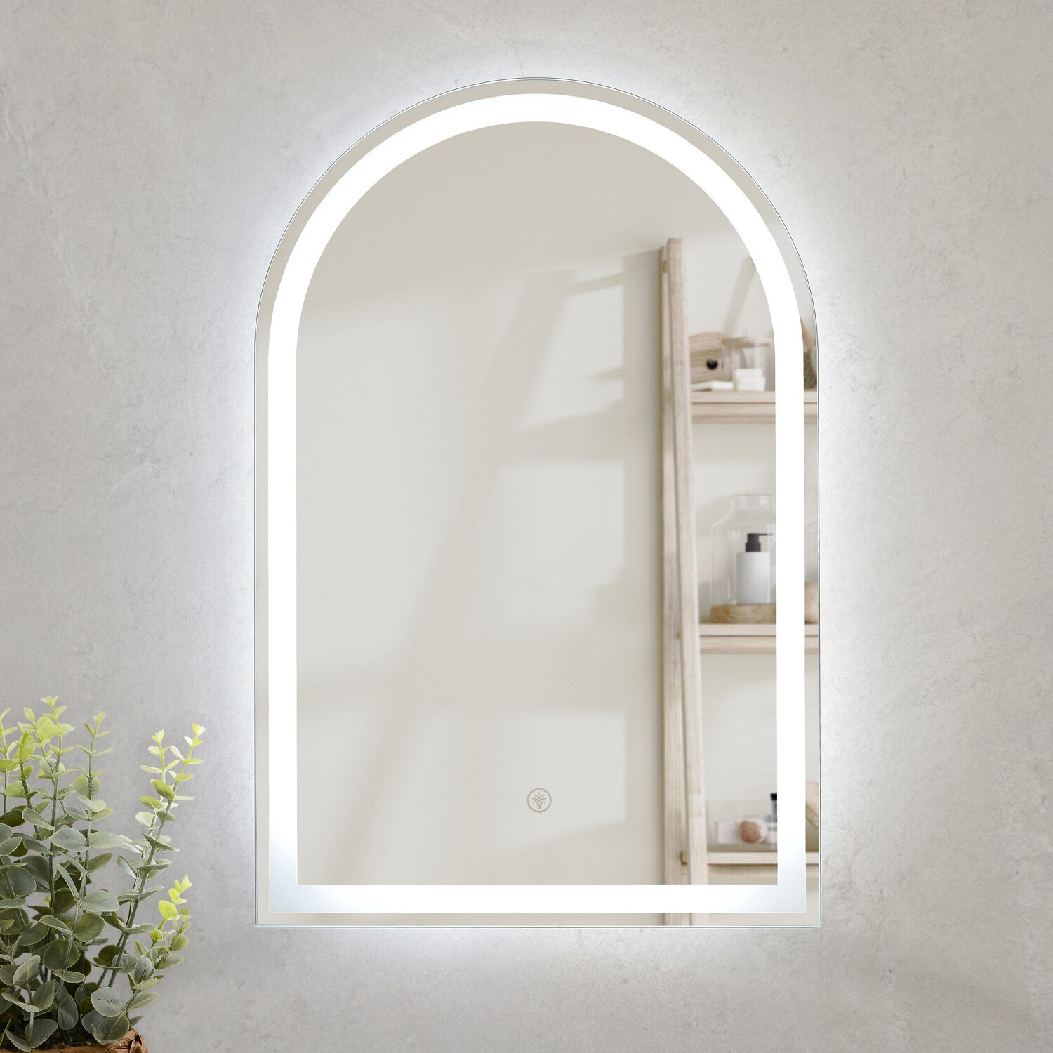 Boston LED Mirror  - Silver / Arch Image 1