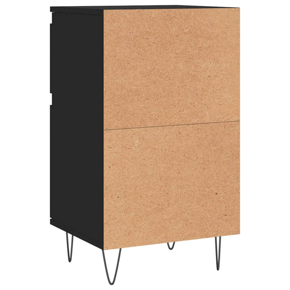 vidaXL Single Door Single Drawer Black Wooden Sideboard Image 9