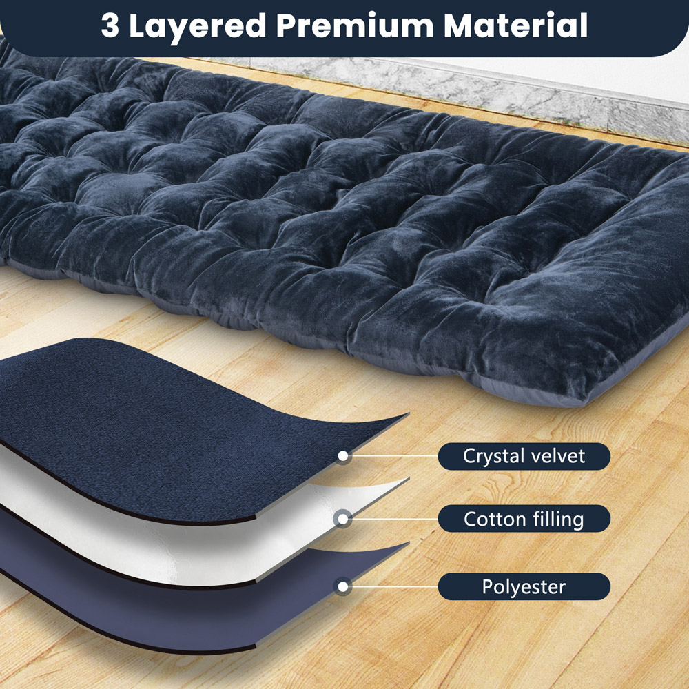 Costway Blue Crystal Velvet Outdoor Camping Mattress Image 5