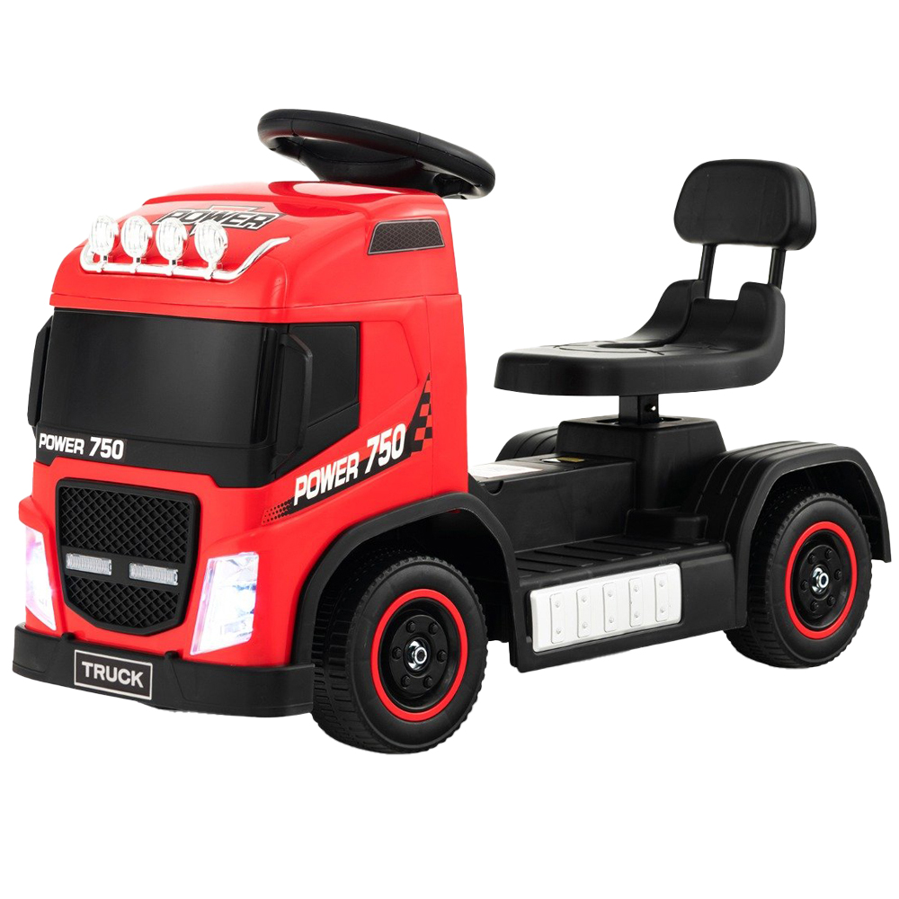 Costway Red Electric Ride-On Truck with Adjustable Seat and LEDs Image 1