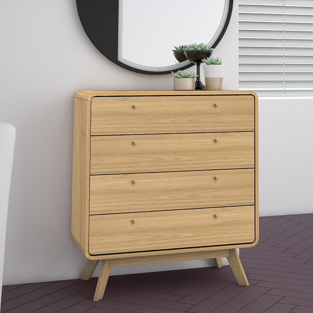 Loft24 Cassie 4 Drawer Oak Chest of Drawers Image 5