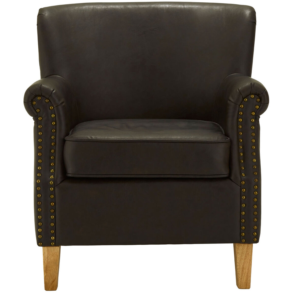 Premier Housewares Trinity Brown Leather Effect Armchair Image 2
