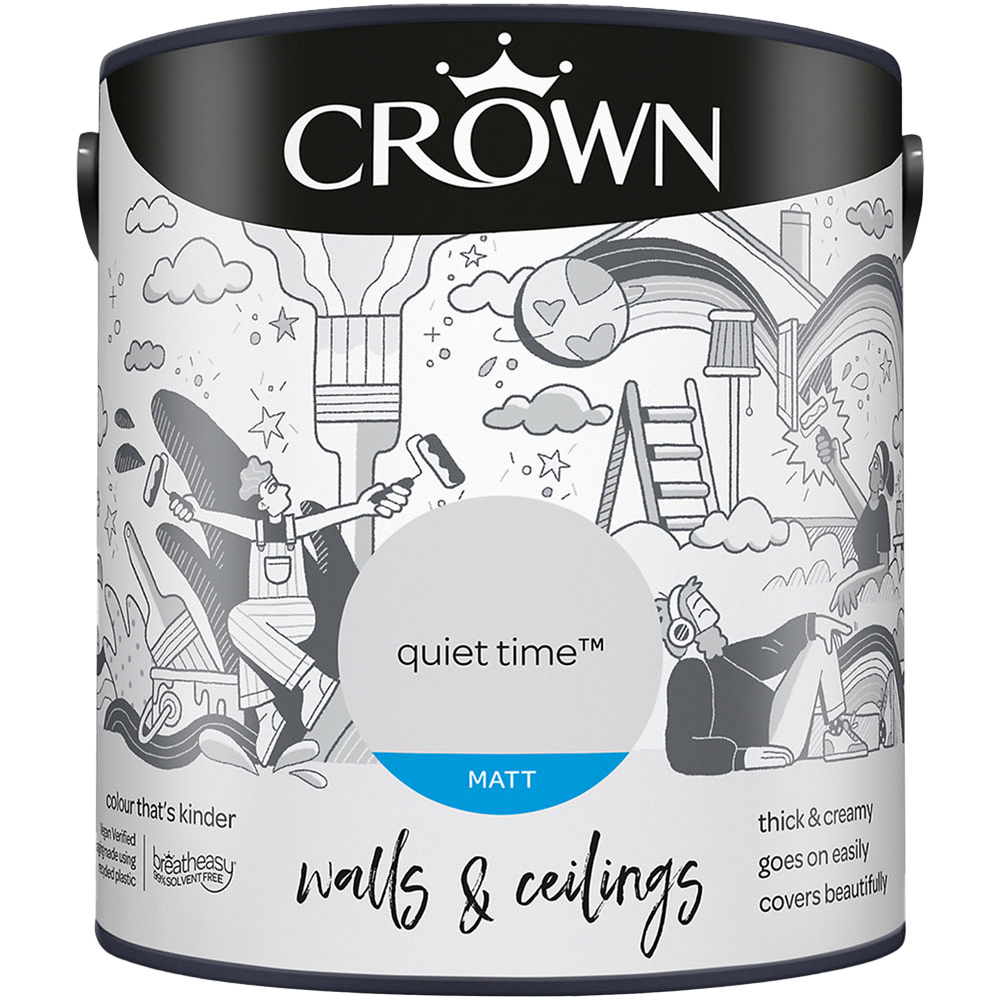 Crown Walls & Ceilings Quiet Time Matt Emulsion Paint 2.5L Image 2