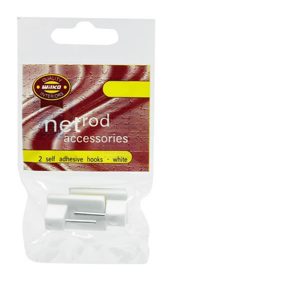 Wilko Self Adhesive Hooks for Net Curtain Rods 2 pack Image