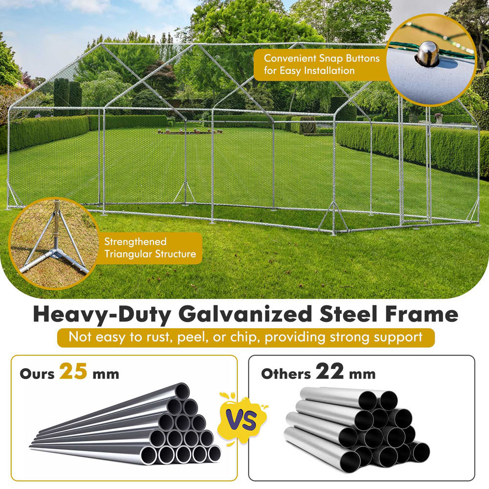 Costway Spire Shape Chicken Coop with Cover 195 x 300 x 600cm Image 6