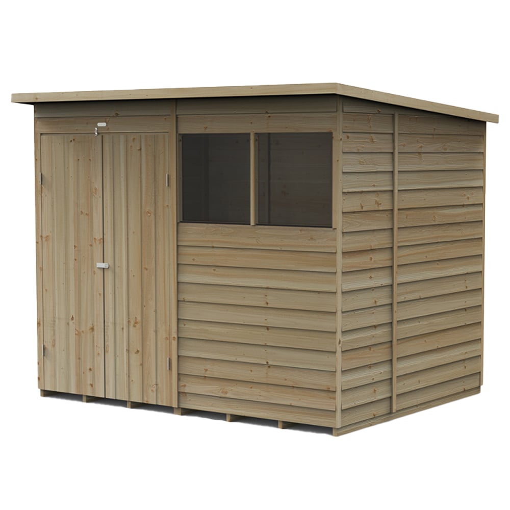 Forest Garden 4LIFE 8 x 6ft Double Door Pent Shed Image 1