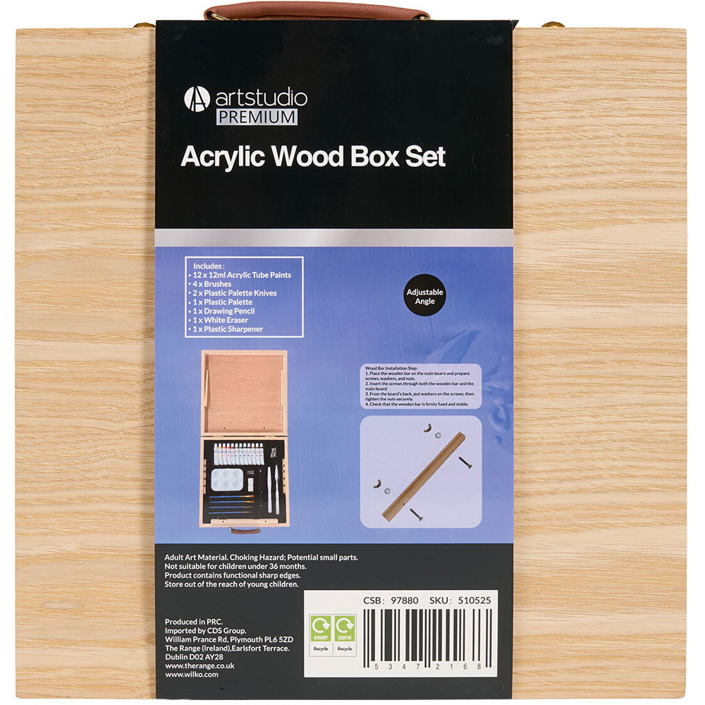 Acrylic Paint Wood Box Set Natural Image 3