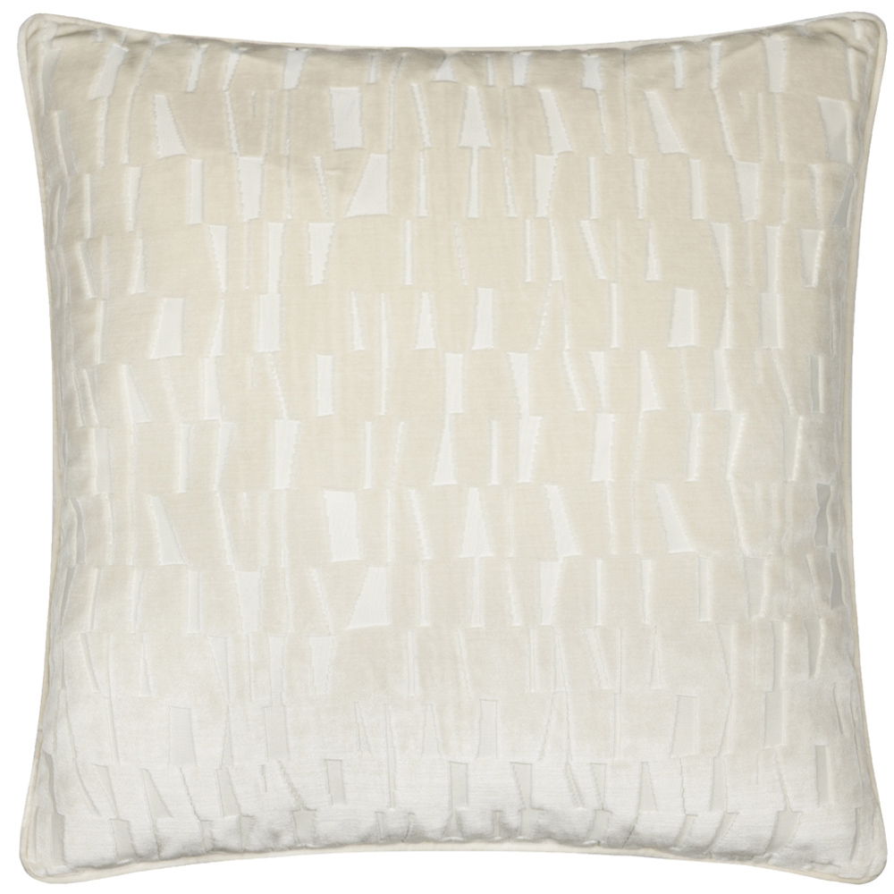 Paoletti Manhattan Ivory Velvet Cushion 50 x 50cm Image 1