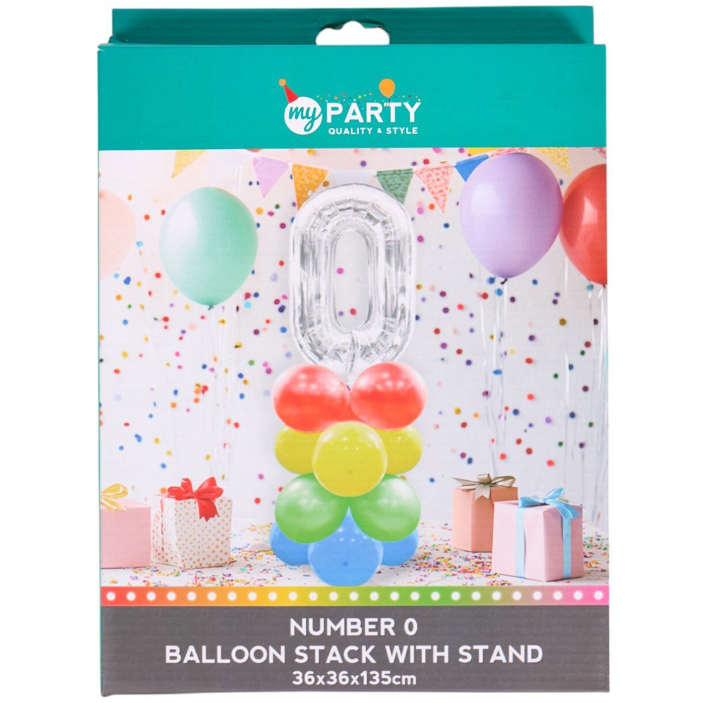 Number Balloon Stack with Stand 0 Image 1