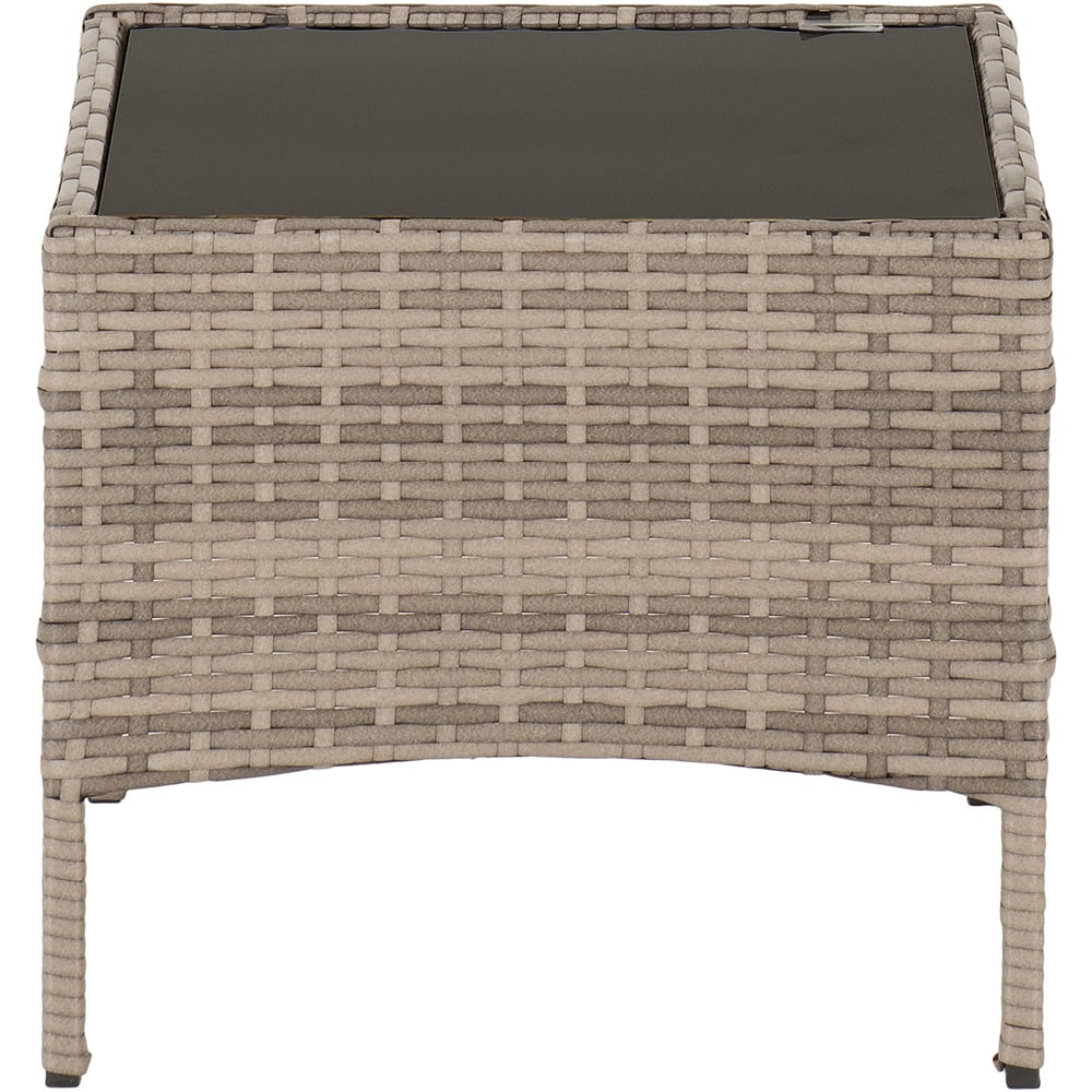 Seconique Willow 2 Seater Grey Fabric Rattan Black Glass Garden Set Image 4