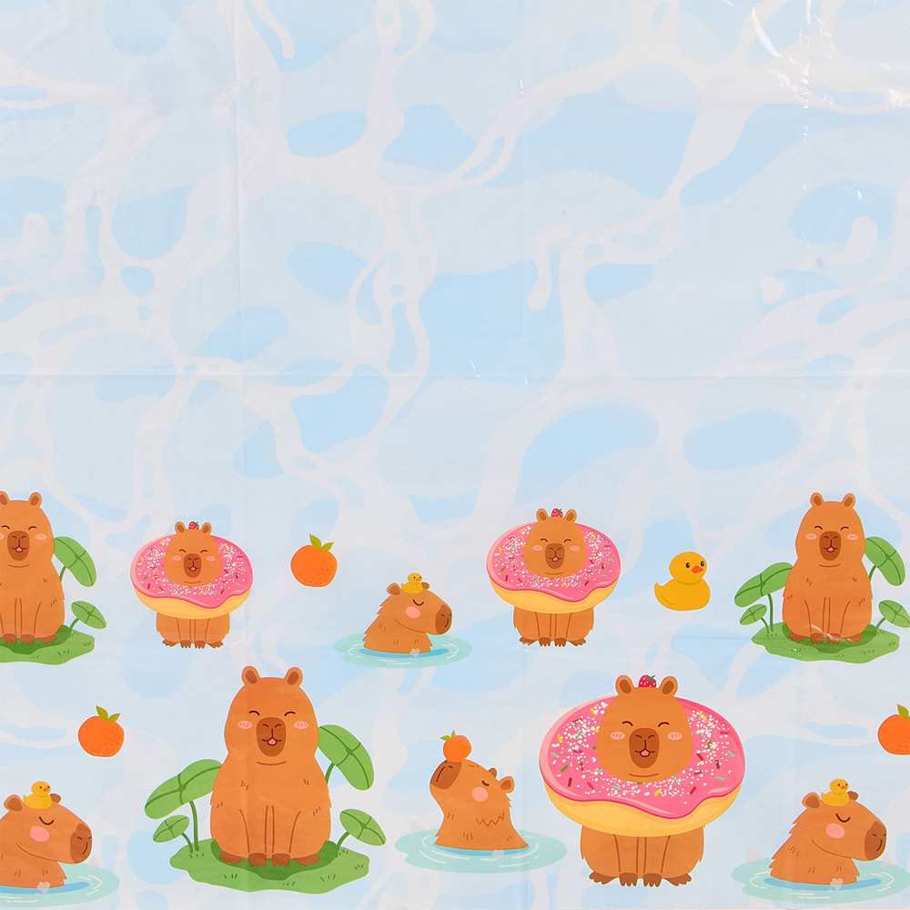 Capybara Reusable Table Cover Blue Image 3