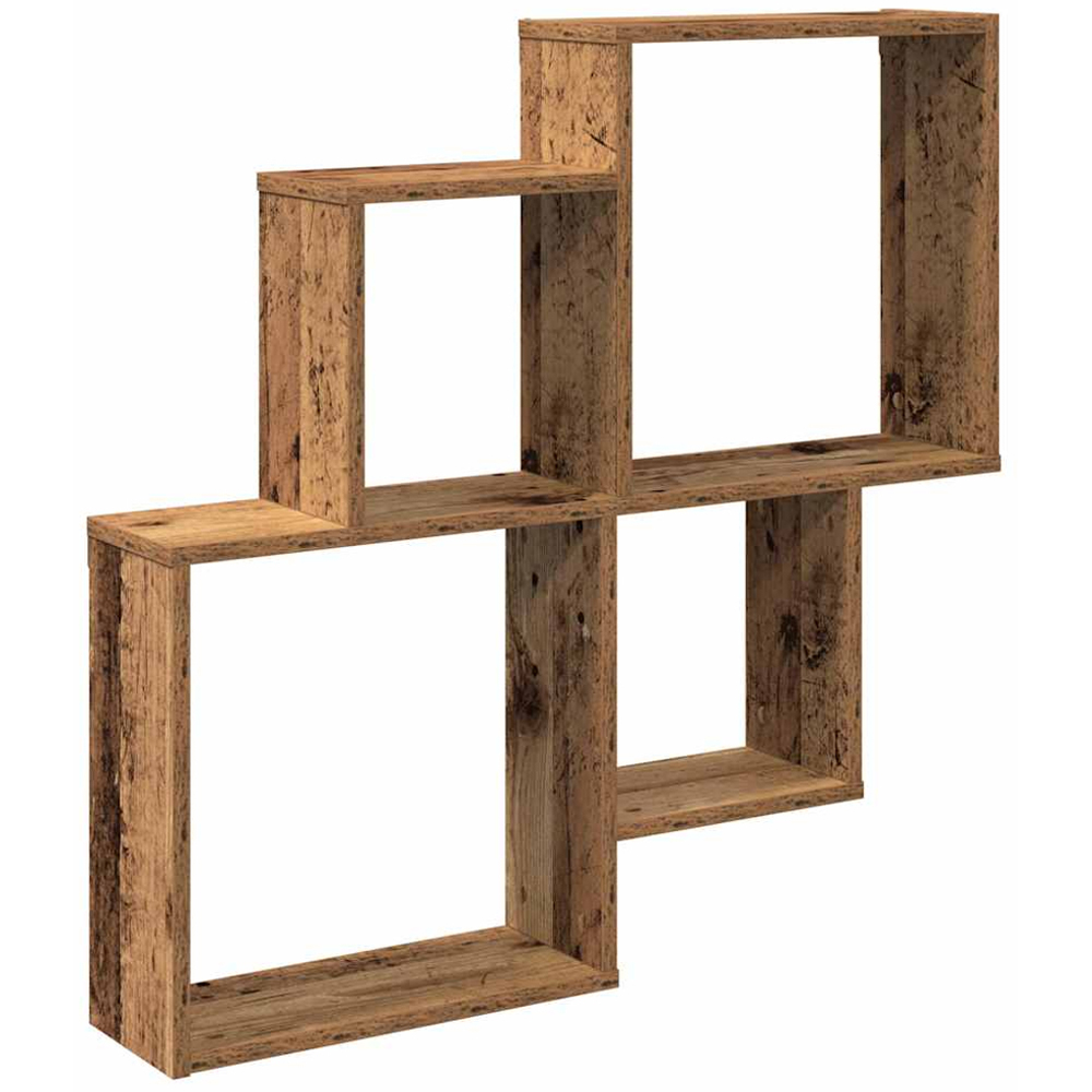 vidaXL 4 Shelf Old Wood Wall Shelf  Image 1