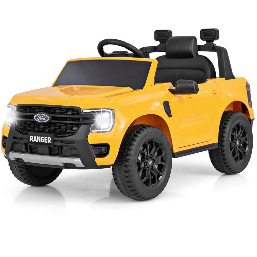 Costway Kids Yellow Licensed Ford Ranger Kids Ride On Car with Remote Control 12V Image 3
