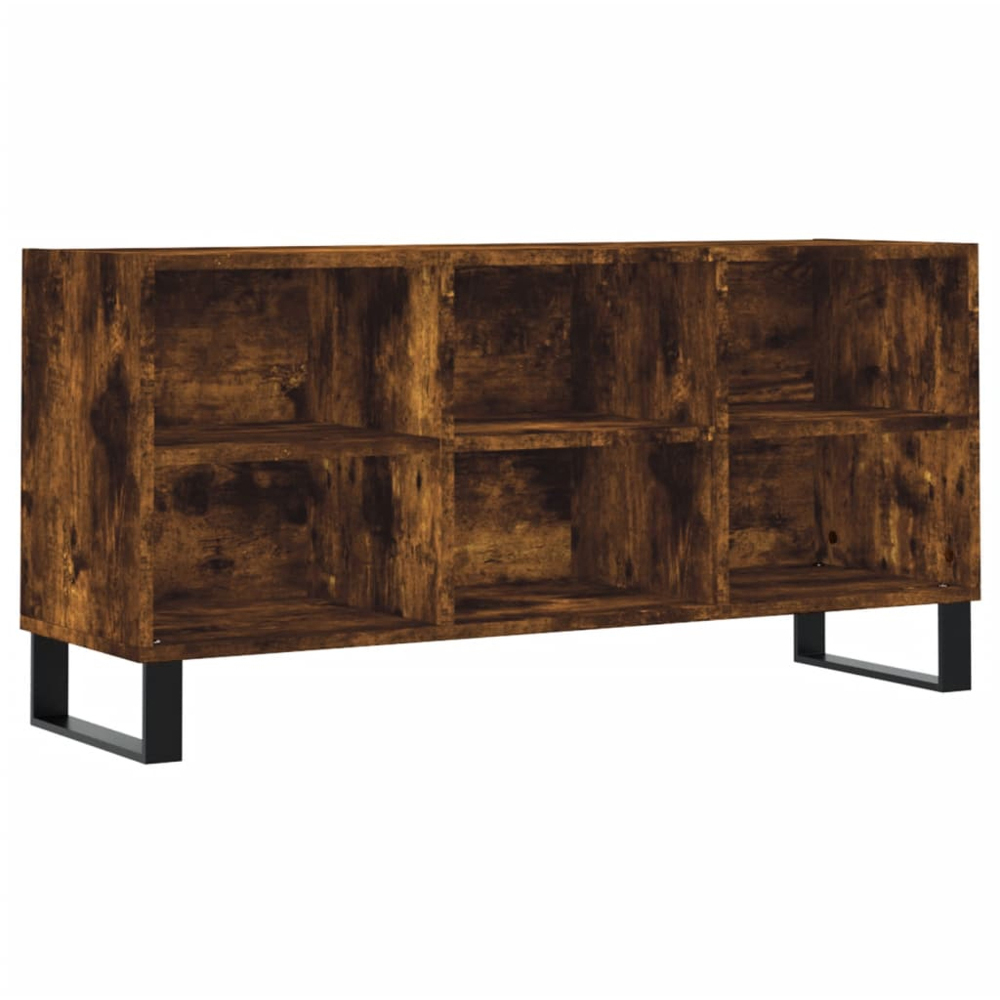 vidaXL 6 Shelf Smoked Oak TV Cabinet Image 2