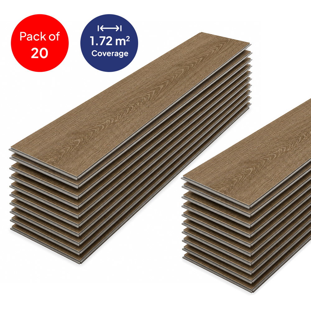 Britwall Natural Oak Herringbone Wood-Embossed SPC Vinyl Flooring 625 x 125mm 20 Pack Image 3