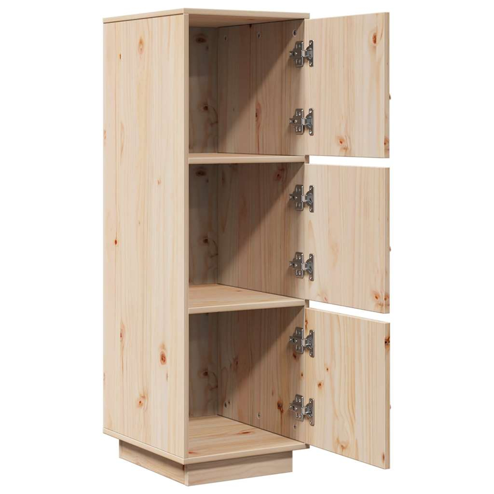vidaXL 3 Door Natural Solid Pine Wood Highboard Image 5