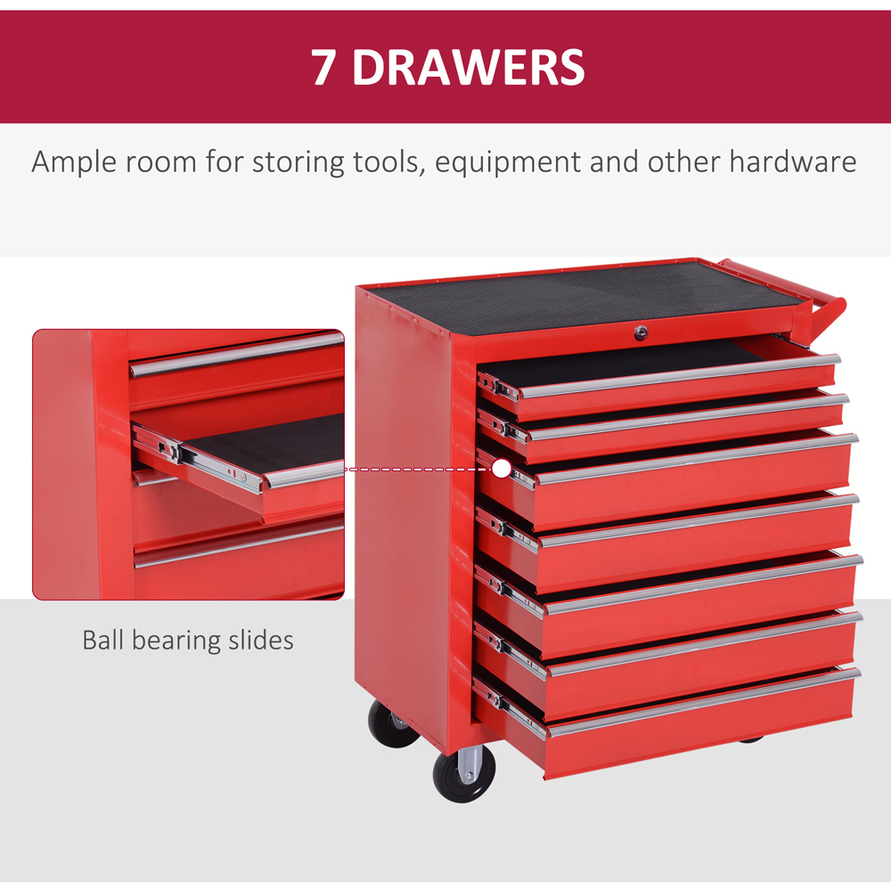 Durhand 7 Drawer Red Roller Tool Chest Image 4