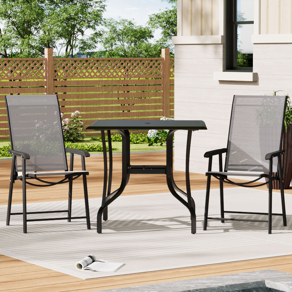 Living and Home Foldable 2 Seater Square Patio Set Image 1