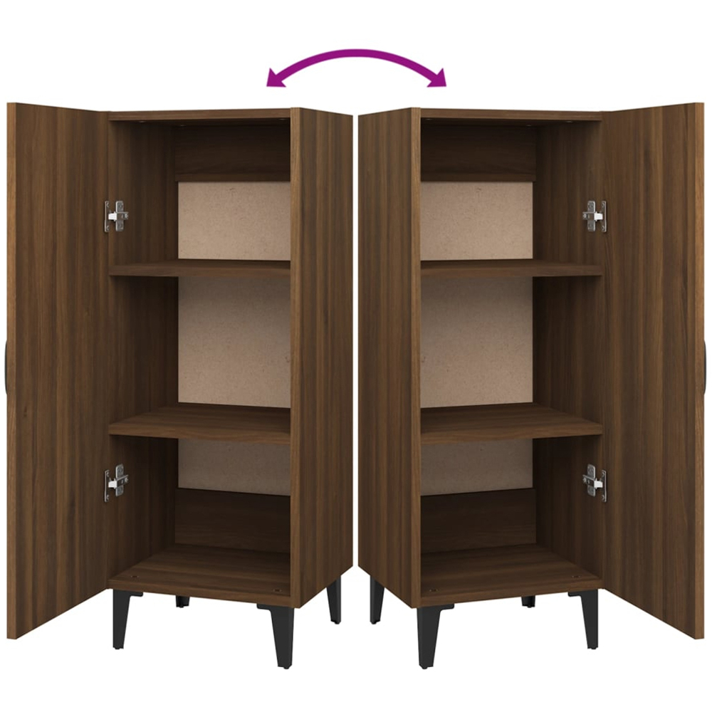 vidaXL Single Door Brown Oak Narrow Sideboard Image 8